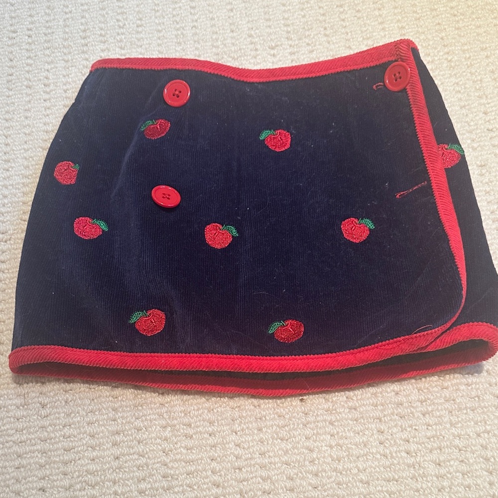 Navy Blue Kids Skirt with Red Accents